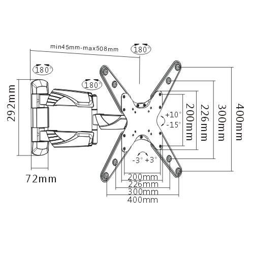 Nosač za TV zglobni ANZ-1 23"-55" slika 3