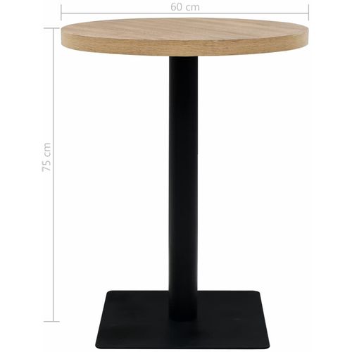 Okrugli stol za bistro od MDF-a i čelika 60 x 75 cm boja hrasta slika 16