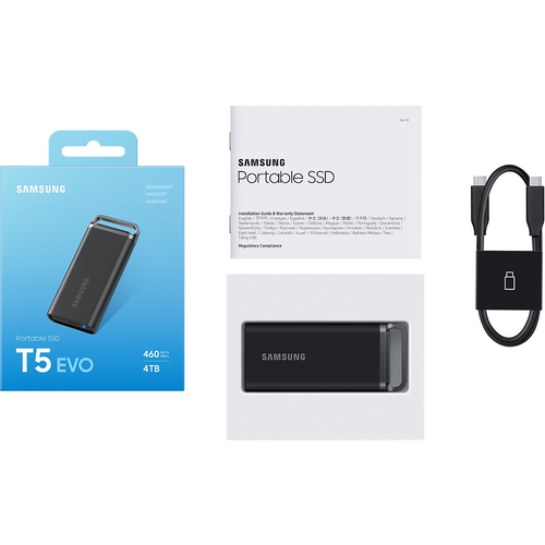 SAMSUNG Portable T5 EVO 4TB crni eksterni SSD MU-PH4T0S slika 2