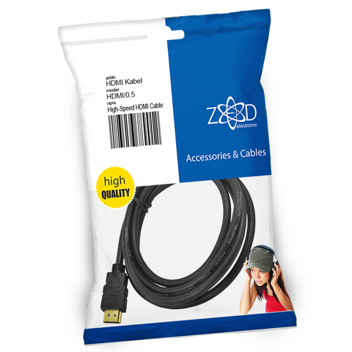 ZED electronic HDMI kabl, 0.5 met - HDMI/0.50 slika 1