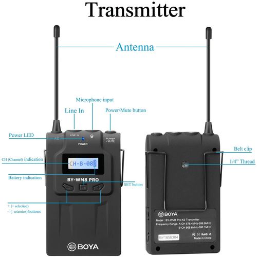 Boya UHF wireless transmitter slika 7