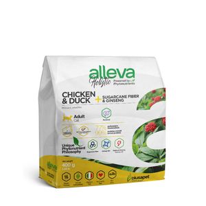Alleva Holistic Cat Adult Chicken &amp; Duck + Sugarcane Fiber &amp; Aloe Vera Hairball 400 g