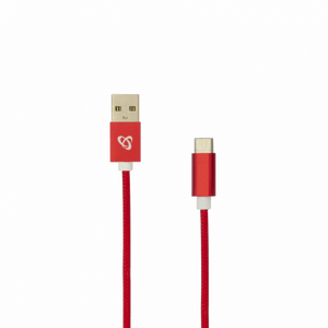 S BOX Kabl USB A / Type C, Fruity  1,5 m, Red