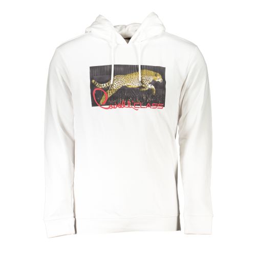 CAVALLI CLASS MEN'S WHITE ZIPLESS SWEATSHIRT slika 1