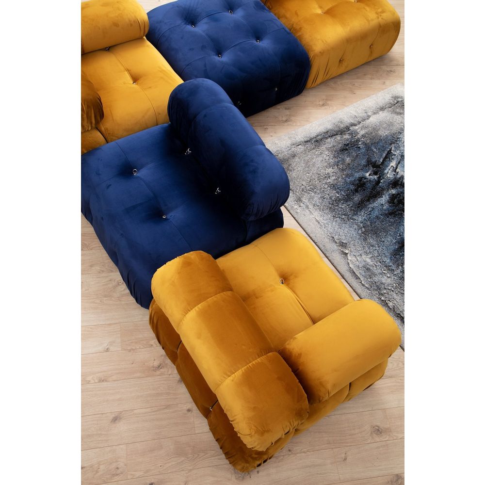 Bubble Pouffe - Plavi Velur Tufet slika 4