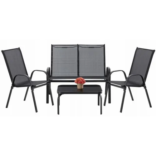 Vrtni set - Crna - Stol + stolice  slika 1