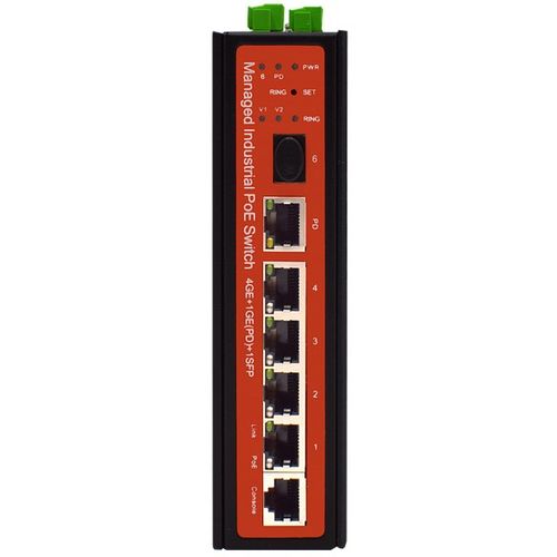 Wi-Tek WI-PMS305GF-I 5GE+1SFP Ports 48V L2 Managed Industrial PoE Switch with 4-Port PoE slika 2