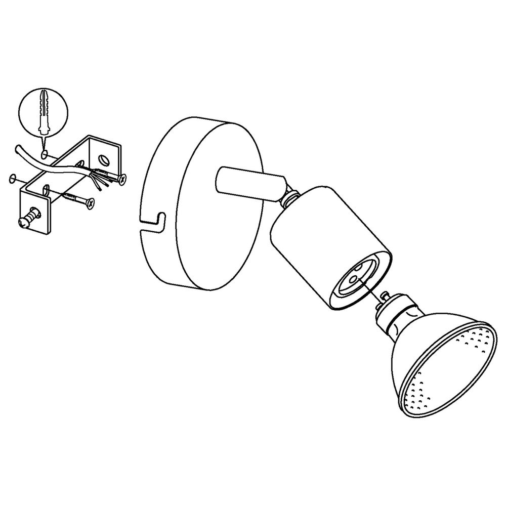 Eglo Buzz-led reflektor/1, led 1x3w, 240lm, nikl-mat,  slika 4