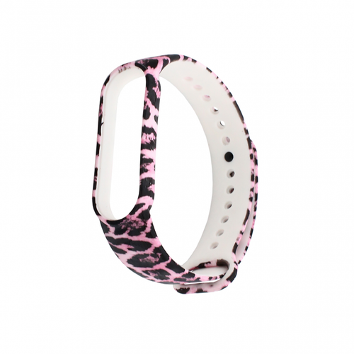 Narukvica za smart watch Xiaomi Mi Band M5/M6 leopard pink slika 1