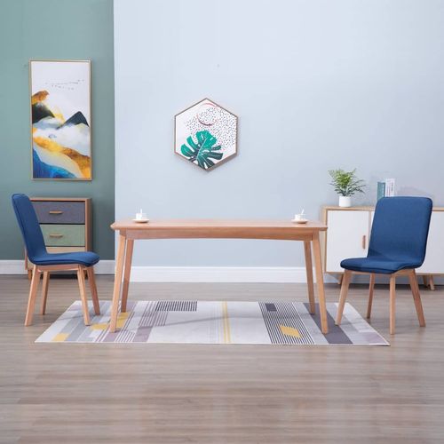 Blagovaonske stolice tkanina i hrastovina 2 kom plave slika 27