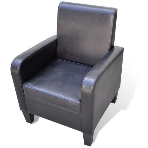 Fotelja od umjetne kože crna slika 25