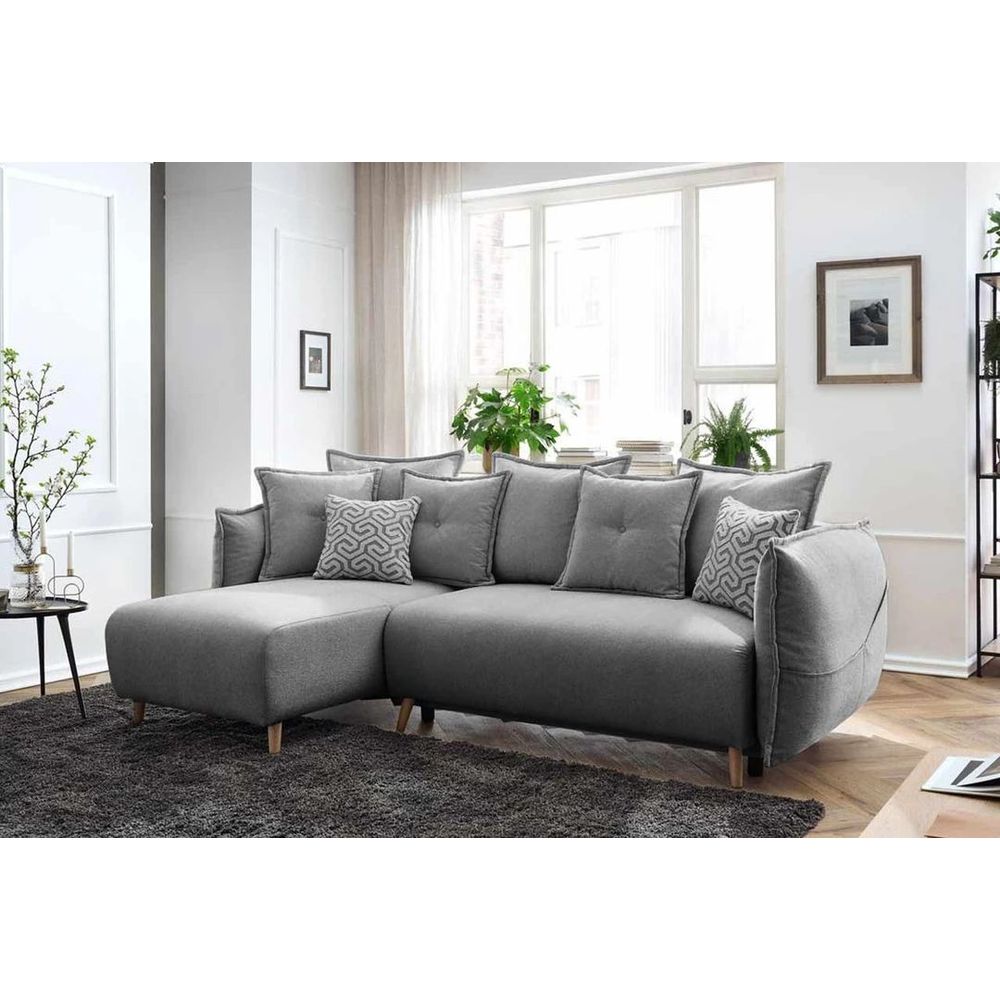 Ugaona Sofa Puffy - boja: siva slika 1