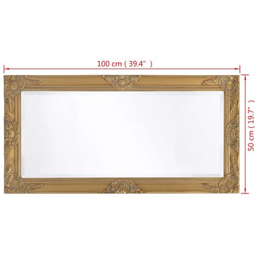 Zidno Ogledalo Barokni stil 100x50 cm Zlatna boja slika 57