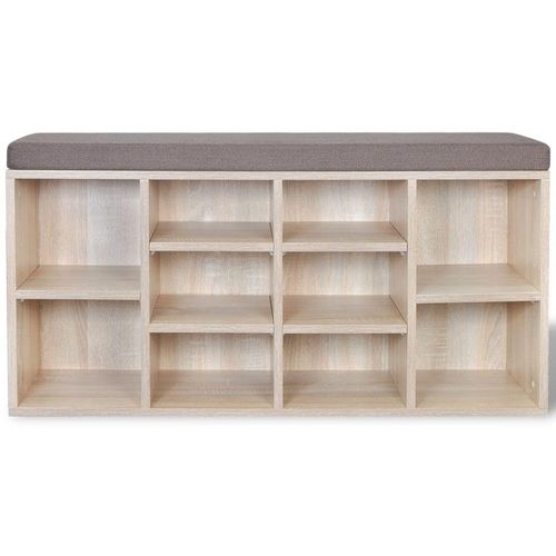 242555 Shoe Storage Bench 10 Compartments Oak Colour slika 3