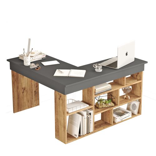 Hanah Home CT5 - AA Atlantic PineBlack Study Desk slika 6