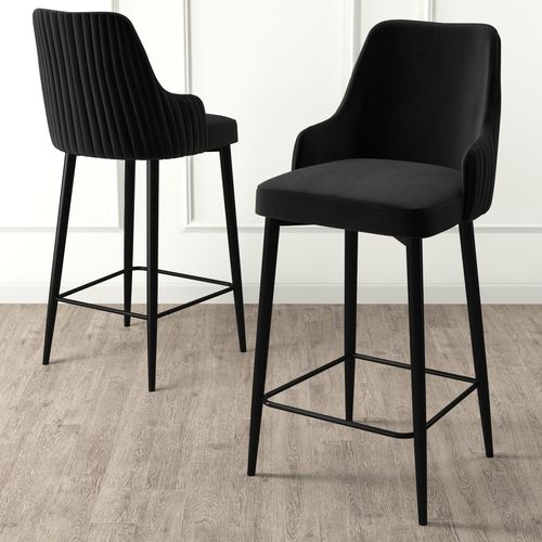 Enox - Black Black Bar Stool Set (2 Pieces) slika 2