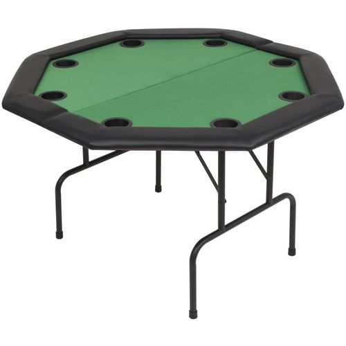 Sklopivi dvodijelni stol za poker za 8 igrača osmerokutni zeleni slika 2