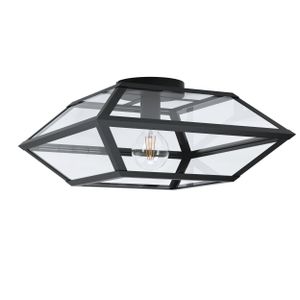 Eglo stropna rasvjeta casefabre e27 1x60w crno/prozirno š:450mm v:215mm