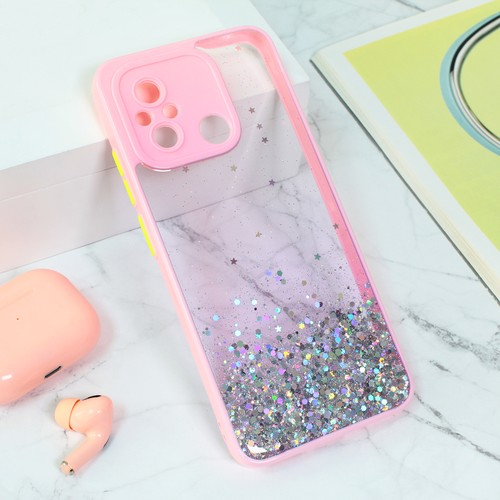 Maska Frame Glitter za Xiaomi Redmi 12C roze slika 1