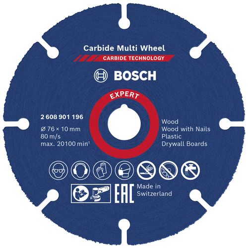 Bosch rezna ploča Carbide Multi Wheel  76 x 10mm, pakovanje 1 komad, EXPERT 2608901196 slika 1