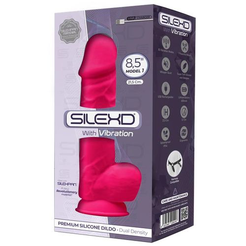 Silexd model 1 vibrirajući dildo 8,5" 21,5cm roza slika 3