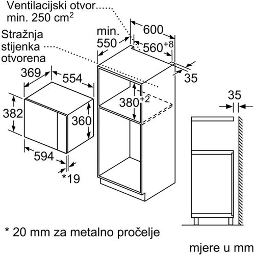 BOSCH mikrovalna Serie 6| CRNA, 900W, Autopilot 7, 25L; Lijevo otvaranje, CN slika 2