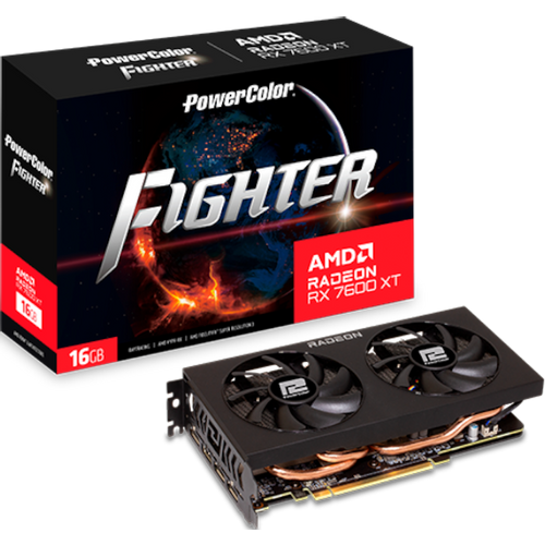 Grafička karta POWER COLOR Fighter RX7600XT 16G-F AMD 16GB GDDR6 128bit crna slika 1