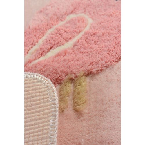 Birdie - Pink Multicolor Acrylic Bathmat Set (2 Pieces) slika 4