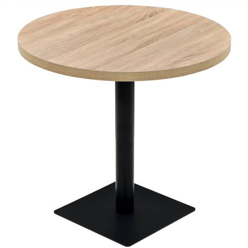 Okrugli stol za bistro od MDF-a i čelika 80x75 cm boja hrasta slika 19