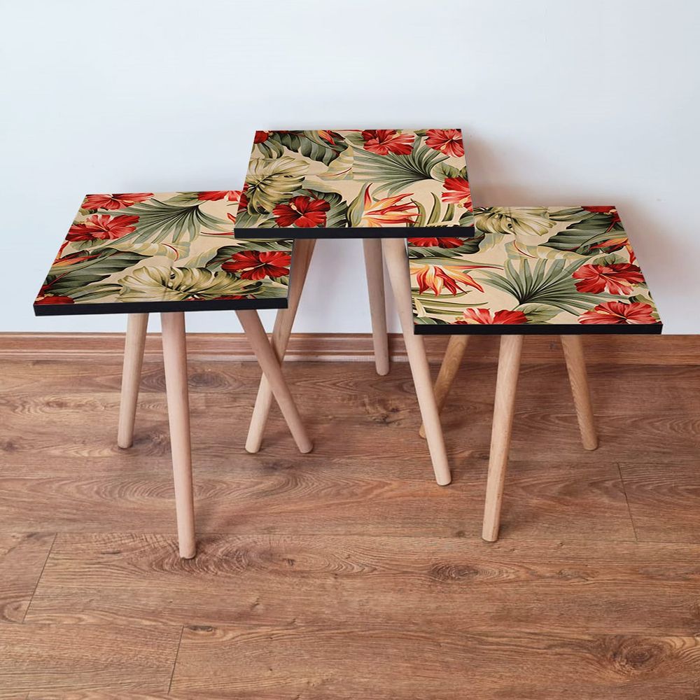 Nesting Table 3Shp205 - Set od 3 komada u bež, crvenoj i zelenoj boji slika 1