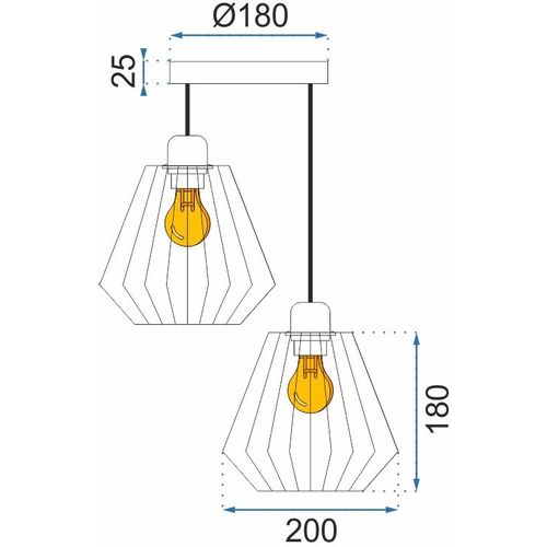 TOOLIGHT Viseća stropna svjetiljka Dvostruka metalna Loft 392196 slika 11