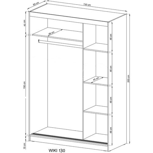 Garderobni ormar WIKI 130 sonoma slika 4