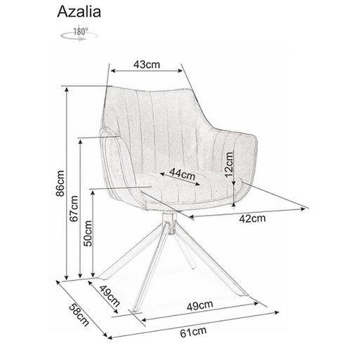 Stolica AZALIA - Tkanina - Maslinasta slika 4