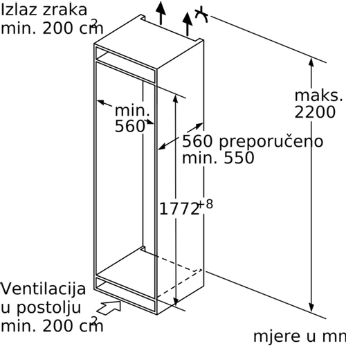 Bosch ugradbeni hladnjak KIF81PFE0 slika 6