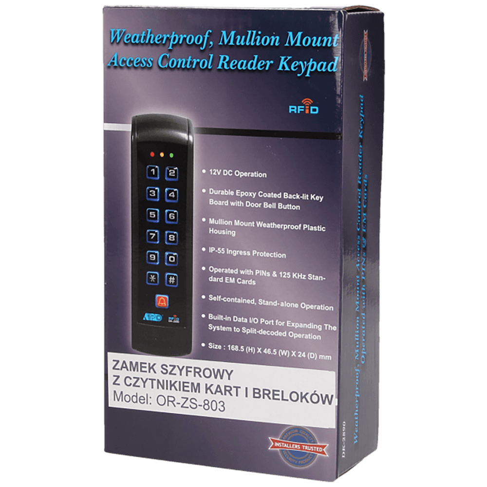 Orno Tastatura sa RFID karticom, Tag reader, IP55 - OR-ZS-803 slika 2