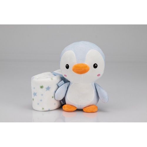 Interbaby dekica 80x110 cm + igračka pingvin blue  slika 2