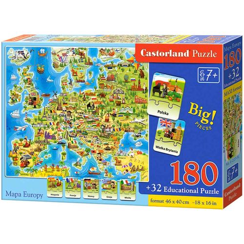 Castroland edukativna slagalica karta Europe 180 elemenata slika 3