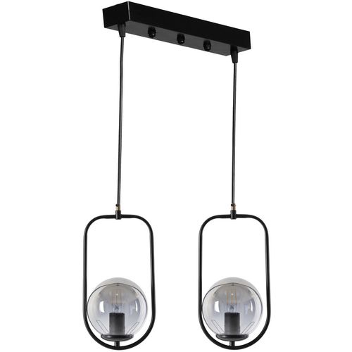 Ahu 2 Li Sıralı Füme Camlı Siyah Sarkıt Black Chandelier slika 2