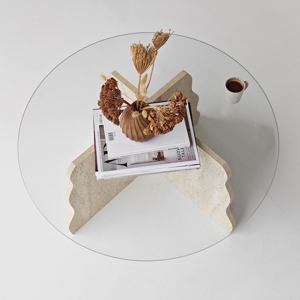 Kafa stol Butterfly – boje: travertin, proziran slika 6
