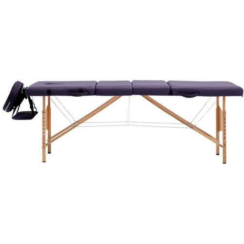 Sklopivi masažni stol s 4 zone drveni ljubičasti slika 47