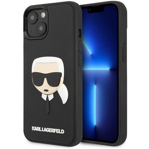 Torbica Karl Lagerfeld Hc 3D Rubber Karl Head za iPhone 13 6.1 crna (KLHCP13MKH3DBK) slika 1