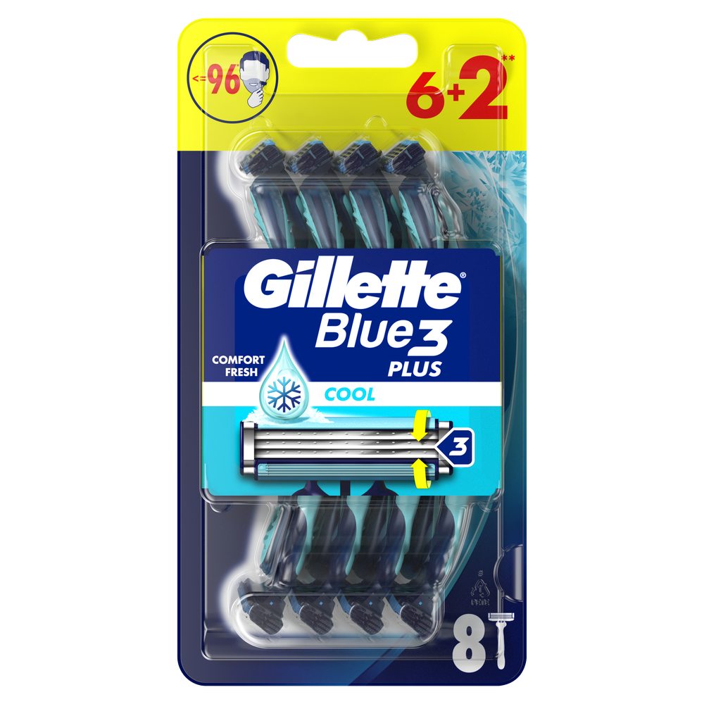 Gillette jednokratni brijači Blue3 Plus Cool 6+2 kom slika 1