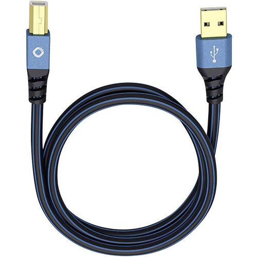 USB 2.0  [1x muški konektor USB 2.0 tipa a - 1x muški konektor USB 2.0 tipa b] 0.50 m plava boja pozlaćeni kontakti Oehlbach USB Plus B slika 3
