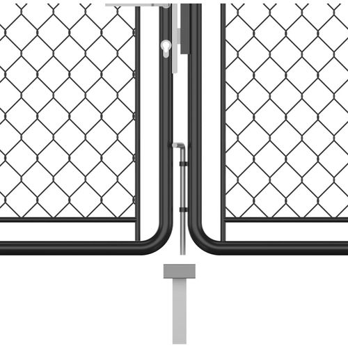 Vrtna vrata čelična 75 x 495 cm antracit slika 7