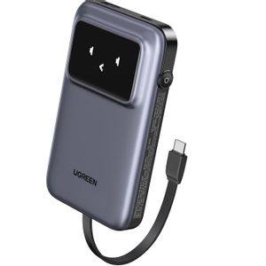 Ugreen Uno 10,000mAh 30w QC rechargeable portable battery with built-in USB-C cable