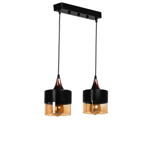 Sahra 2 Li Sıralı Sarkıt Siyah Black Chandelier slika 2