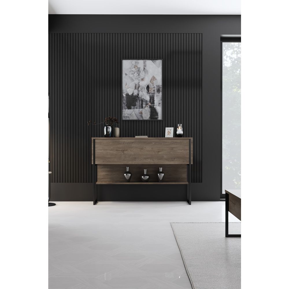 Komoda Luxe - boje orahovine i crna slika 3