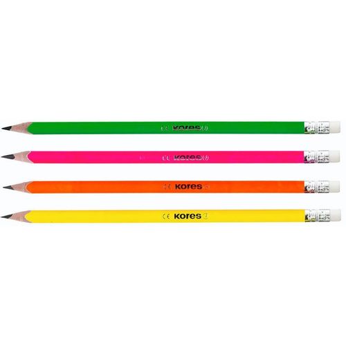 Grafitna olovka Kores Grafitos Neon HB s gumicom; sortirano slika 2