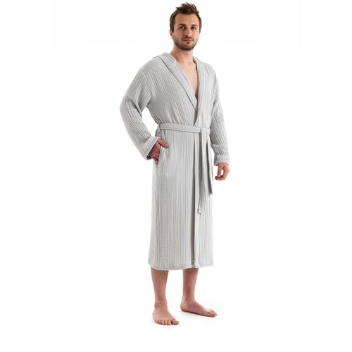 Muslin - Grey Grey Unisex Bathrobe slika 4