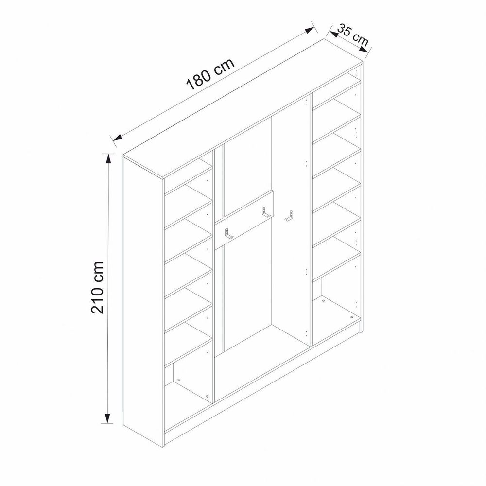 Hall Stand Kale - 8120 u bijeloj boji slika 4
